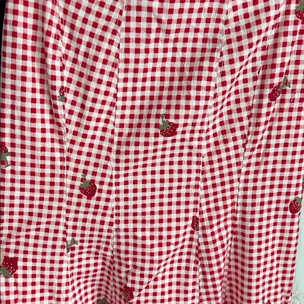 Abercrombie & Fitch Mila Midi Dress Red Gingham Size XS - Picture 6 of 8